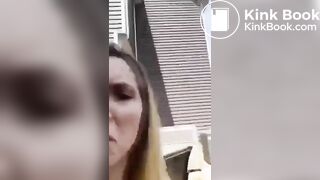 hot girl shitting in her backyard