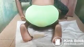 Sexy Hot African Girl Minty Green Panty Poop