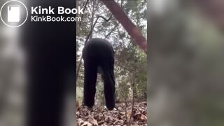 Girl pooping outdoor - video 8