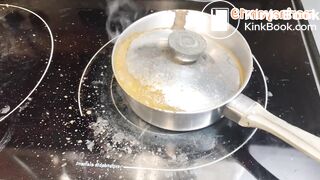 Japanese girl cook shit with pee