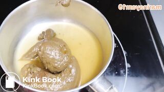 Japanese girl cook shit with pee