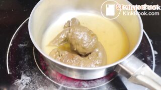 Japanese girl cook shit with pee