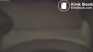 Squatting teen pooping on a toilet..