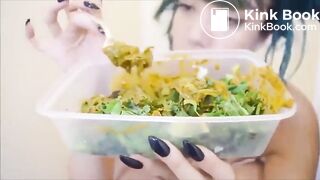 Hot girl making a shit meal - video 8
