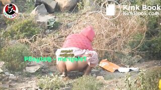 Aunty bare ass shitting