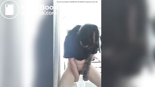 Hot alternative girl shits in bag