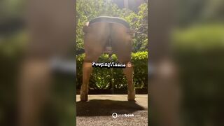 big booty ebony girl shit outside in public