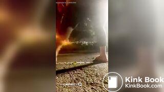 big booty ebony girl shit outside in public