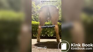 big booty ebony girl shit outside in public