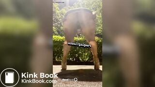 big booty ebony girl shit outside in public