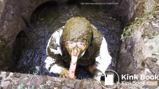 Pleasure in the manure shaft - submerging in cowshit