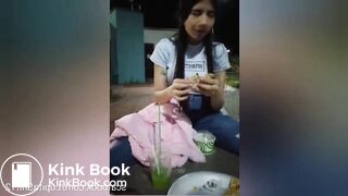 Hot girl shitting and eating her shit on her pizza