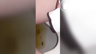 Sexy woman wanted to fart and ends up with diarrhea