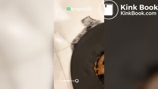 Beautiful woman shits in a hat