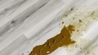 Girl Liquid shit on the floor
