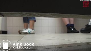 A girl who pooped outside the toilet bowl