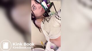 Hot beautiful girl shitting in the toilette