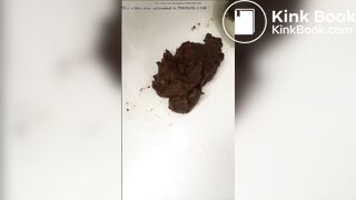 Cute brunette shits in the toilet