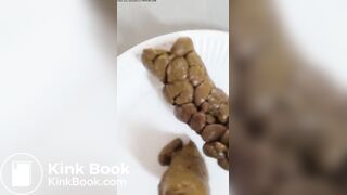 LB blond girl shitting on plate