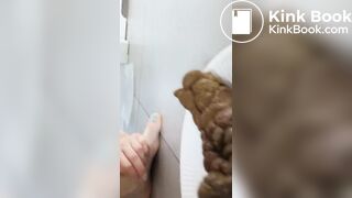 LB blond girl shitting on plate