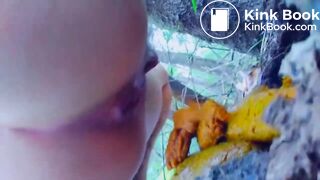 Hot girl shitting outdoors - video 3