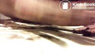 Cute girl shits on her bed and sleeps in it
