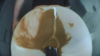 Thicc pawg loads white pantyhose with huge sloppy load