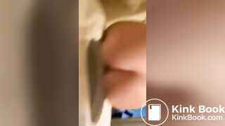 Spreading ass toilet cute girl