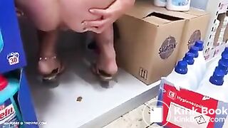 Nice lady poop in store