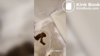 GIRL TAKING A HUGE DUMP IN A CONTAINER