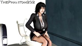 Animation of girls pooping together and laughing