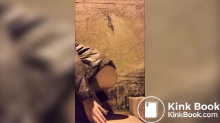 Pissing, shitting, and cumming outside in the night