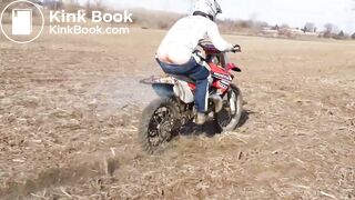 Naughty Guy Riding a Motorcycle While Pooping