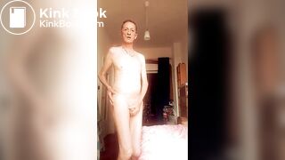 naked and crossdressing in bedroom