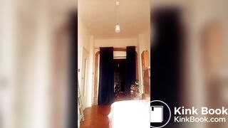 naked and crossdressing in bedroom
