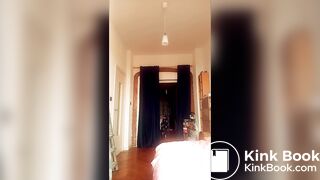 naked and crossdressing in bedroom