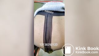 Chinese Girl Makes A Huge Mess In Her Pantyhose
