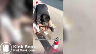 Filming a girl vomiting