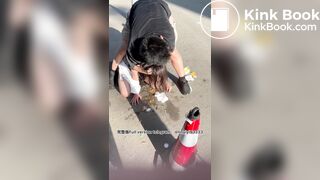 Filming a girl vomiting