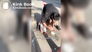 Filming a girl vomiting