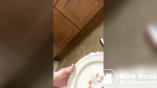 Naked Guy Pooping on the Plate