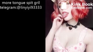 Girl's sexy long tongue 5