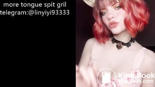 Girl's sexy long tongue 5