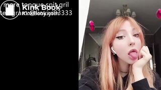 Girl's sexy long tongue 5