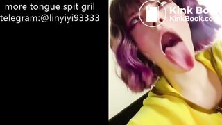 Girl's sexy long tongue 5