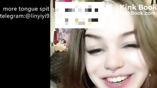 Girl's sexy long tongue 6