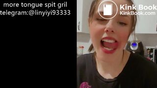 Girl's sexy long tongue 6