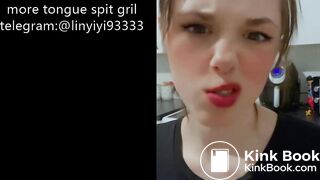 Girl's sexy long tongue 6