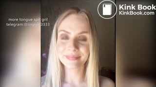 Girl's sexy long tongue 7