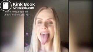 Girl's sexy long tongue 7